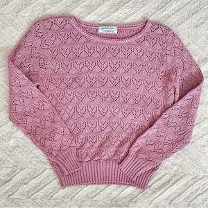 Vintage Heart Motif “Cuddle Knit” sweater in pink/purple XS-S Valentine’s Day